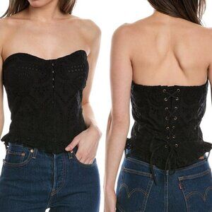 Love the Label Vakerue Black Eyelet Corset Top